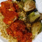 Chicken Meatballs w/ Cauliflower Rice and Brussels Sprouts